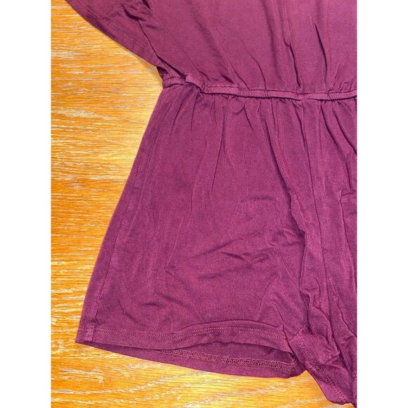 Girls Burgundy Short Sleeve Romper With Strappy Back Detail Medium Size - Picture 2 of 6